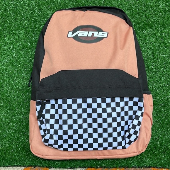 Vans Off The Wall Women's Street Sport Realm Backpack Bag - Rose Pink/Checkered - Picture 1 of 16